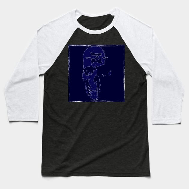 Zombie Skull Blues Baseball T-Shirt by SoWhat